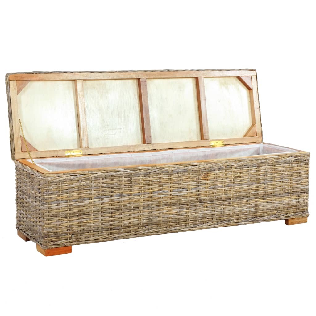 Storage Box 120 cm Kubu Rattan and Solid Mango Wood